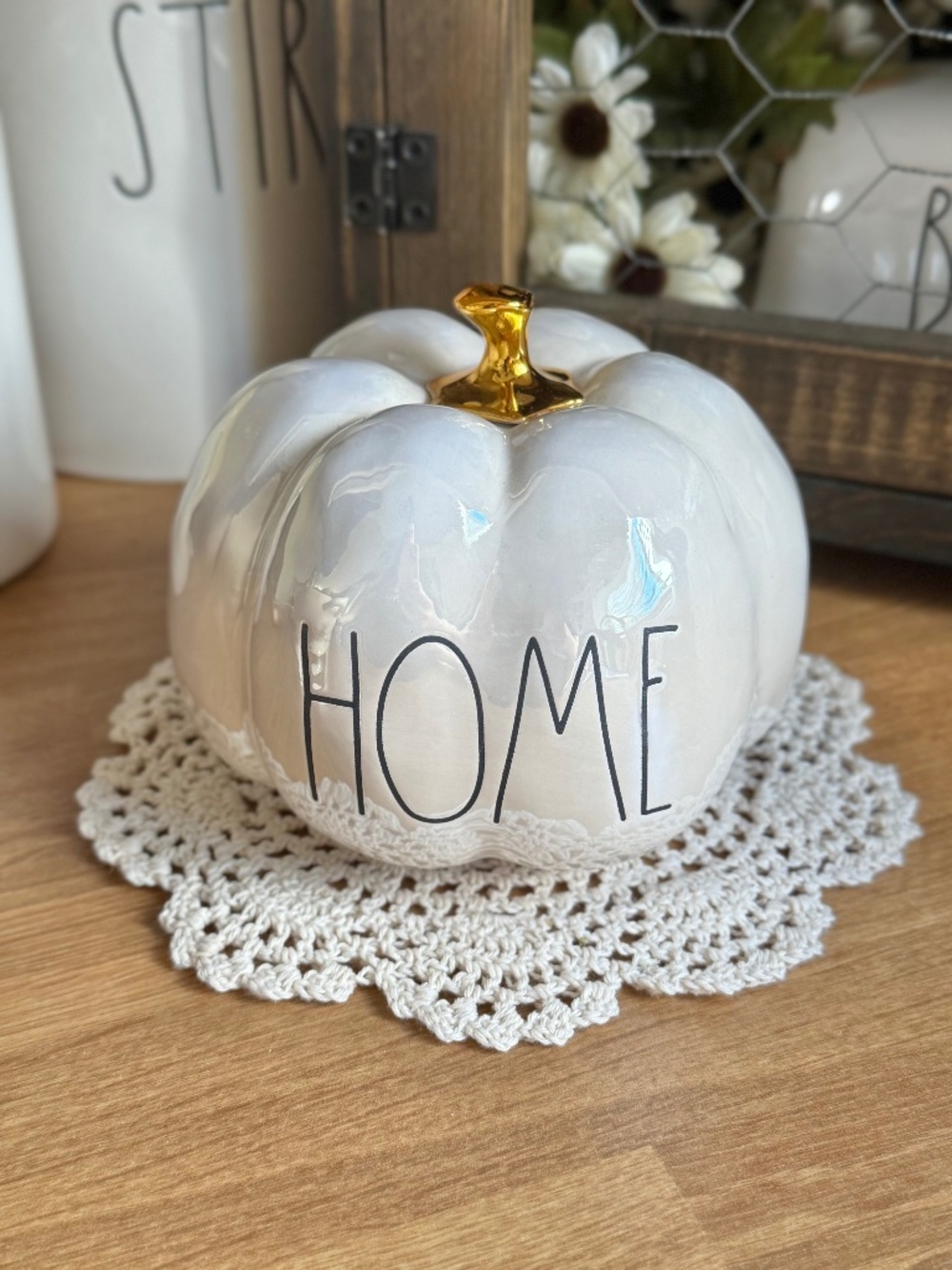 Rae Dunn Mini Home Pumpkin
